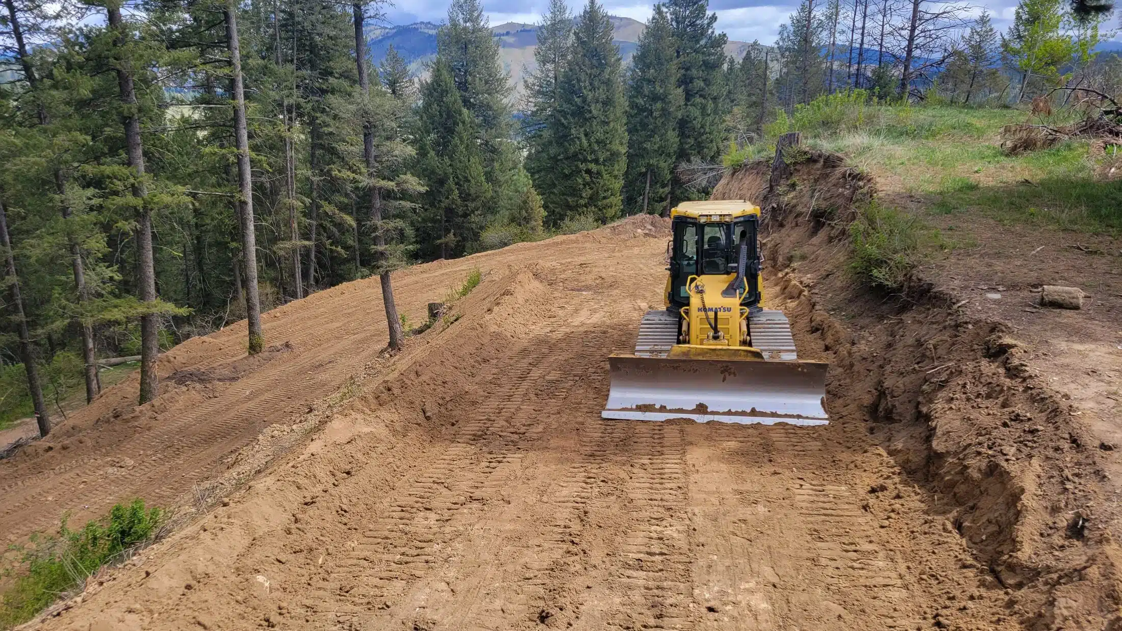 Shamrock excavation crew grading a rural property in Southwest Idaho