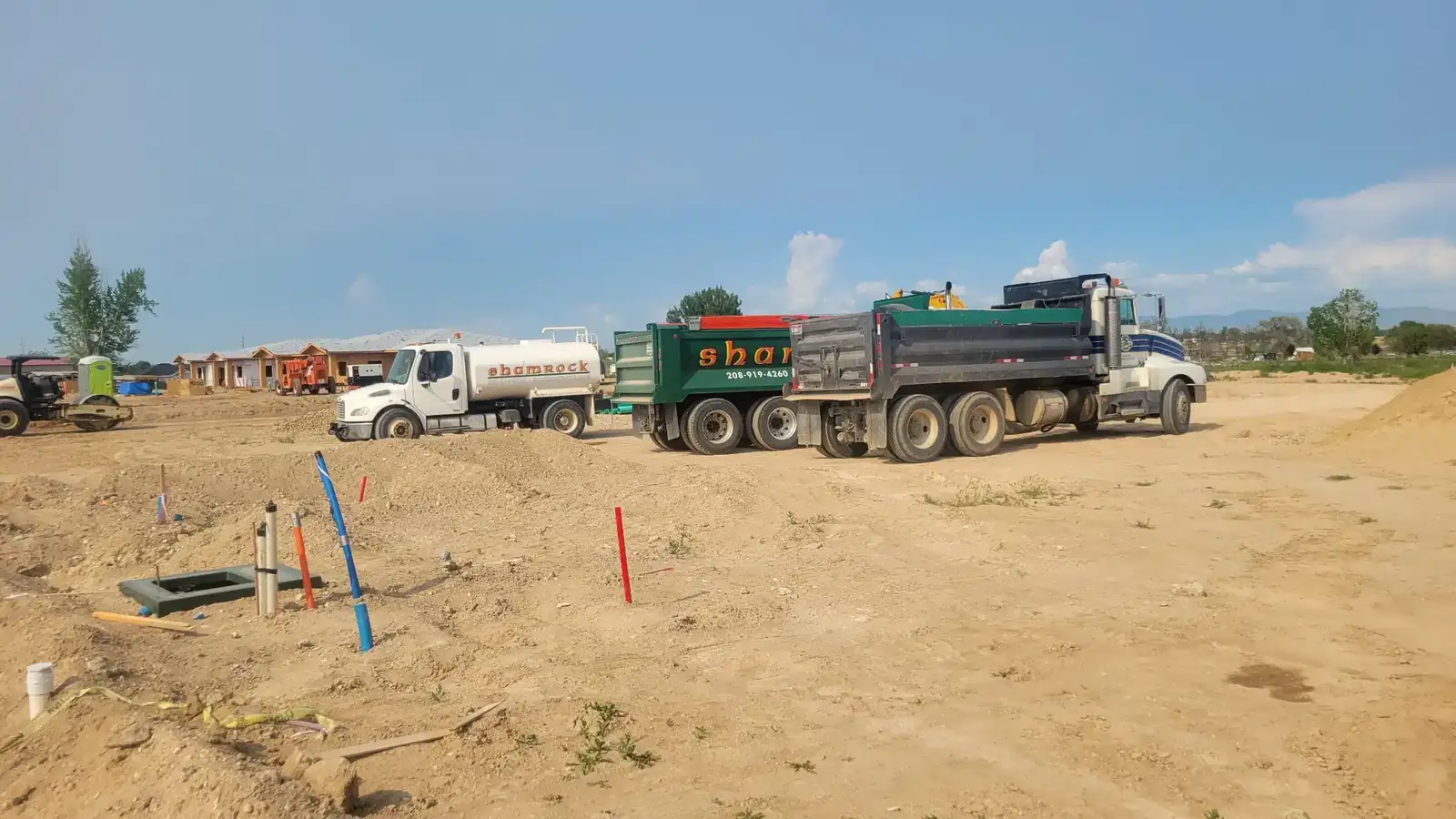 Grading work underway on a residential excavation project near Boise