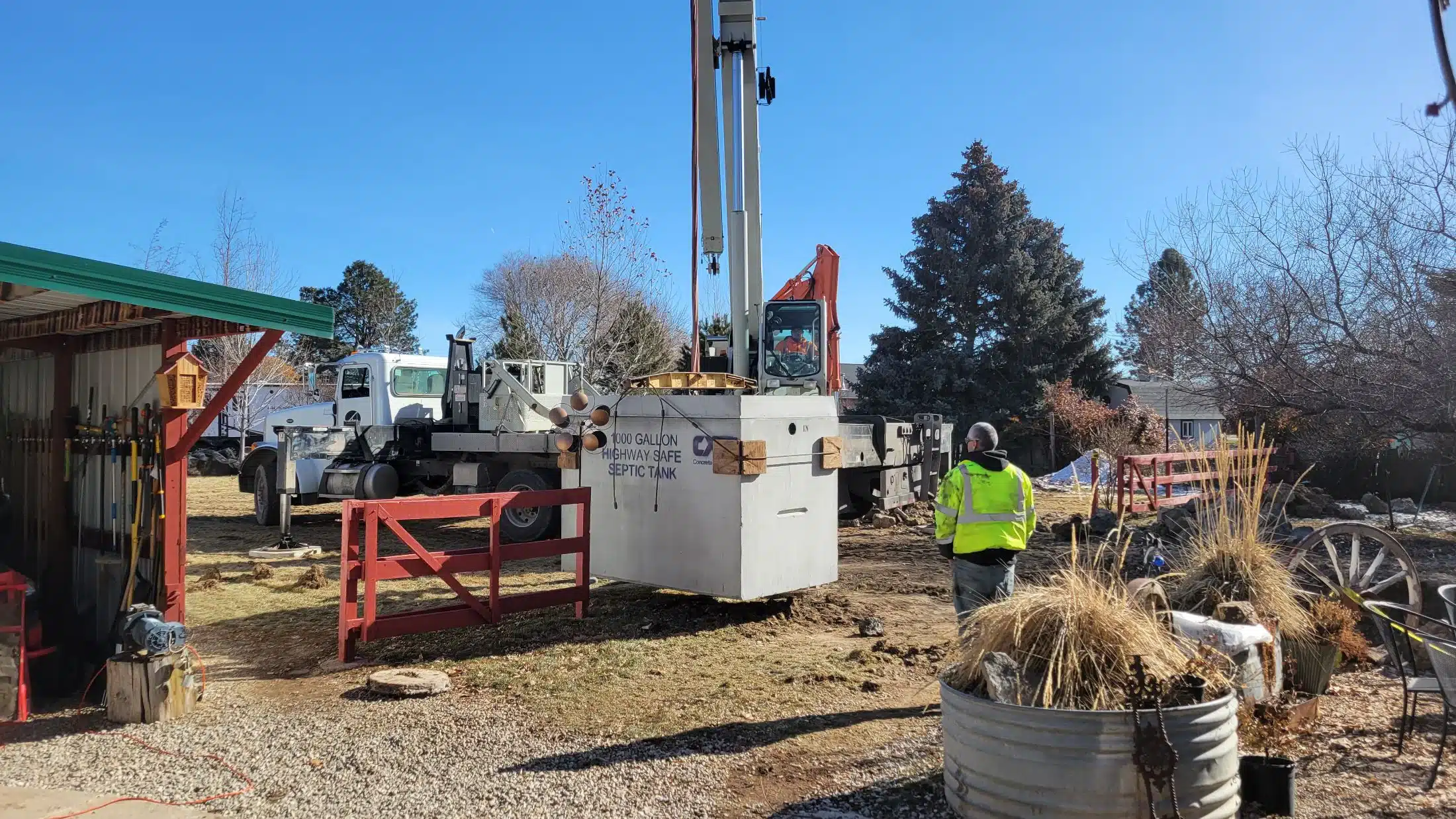 Septic drain field installation in progress in the Treasure Valley