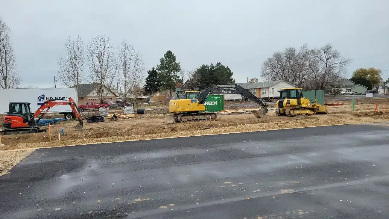 Drainage system installation in progress on a Treasure Valley property