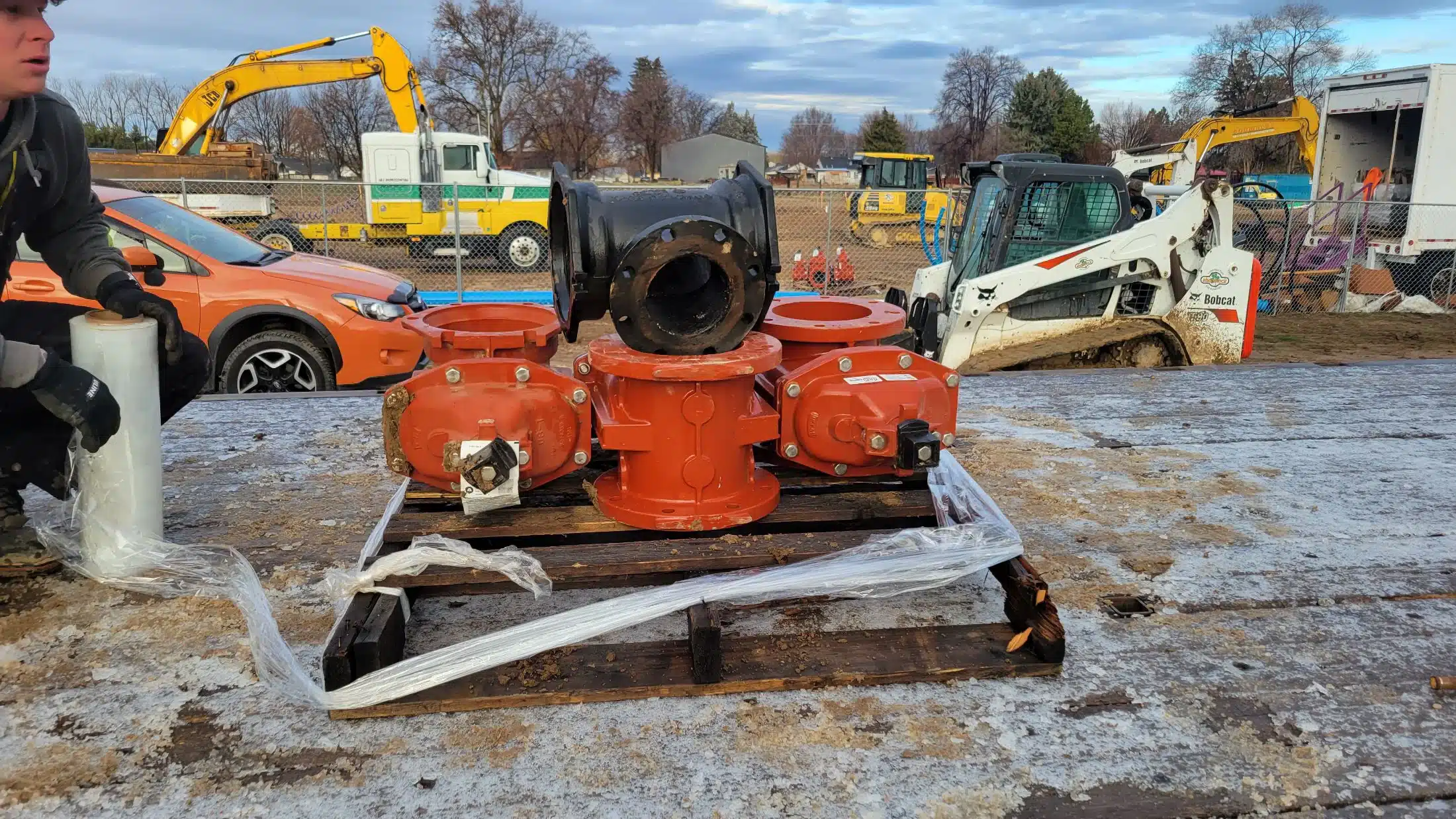Water line trench excavated for a new service line in Boise, Idaho